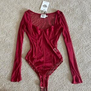 Princess Polly Burgundy Corset Bodysuit